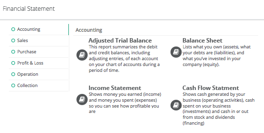 xorosoft erp system financial statements