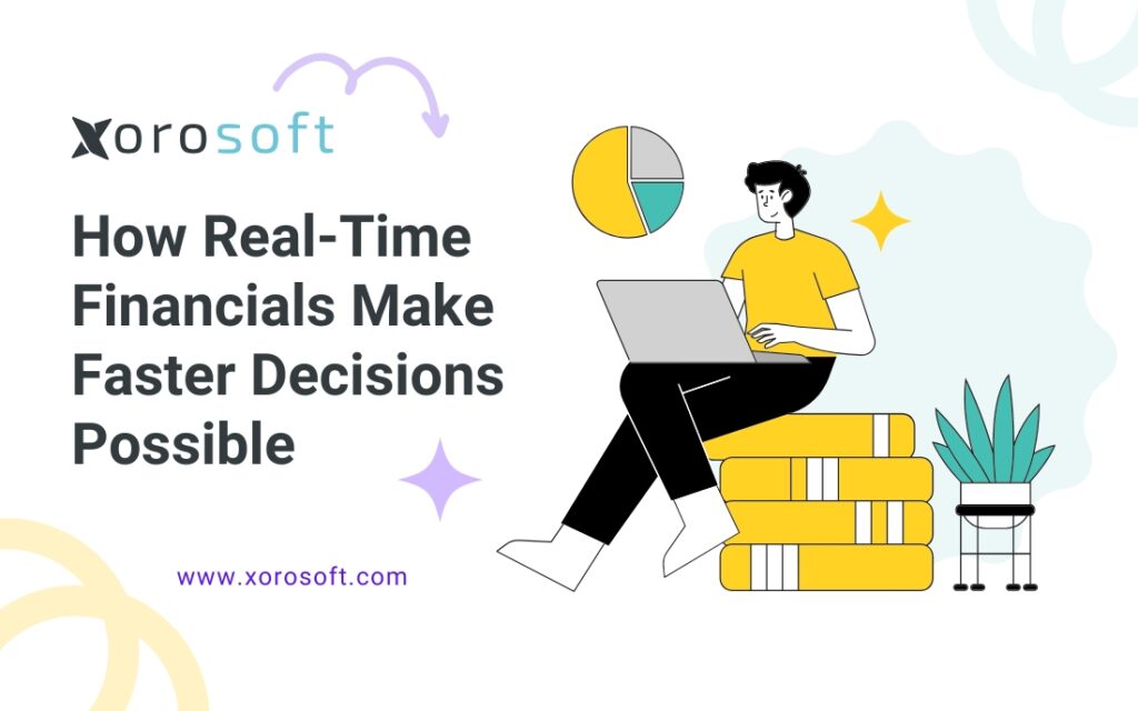Dashboard showing real-time financial data in Xorosoft ERP