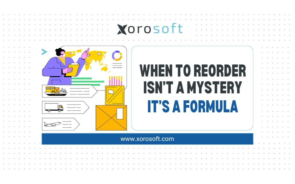 Inventory reorder point formula dashboard in Xorosoft ERP