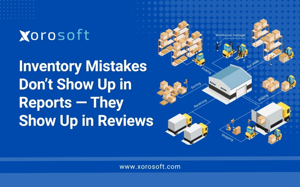 Warehouse worker using ERP to prevent inventory management errors