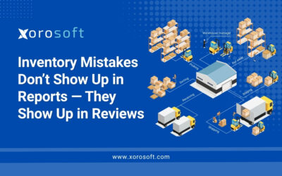 Warehouse worker using ERP to prevent inventory management errors