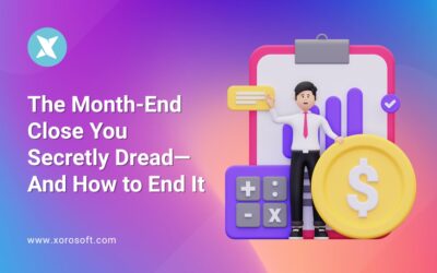 Xorosoft ERP dashboard for month-end close process