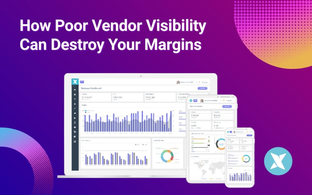 Vendor visibility dashboard in Xorosoft ERP system