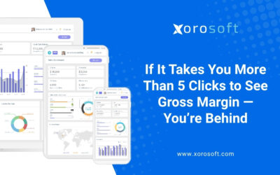 Dashboard showing gross margin visibility in Xorosoft ERP