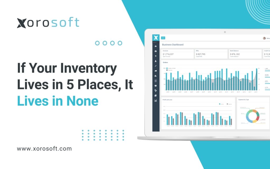 Dashboard view of an inventory management system