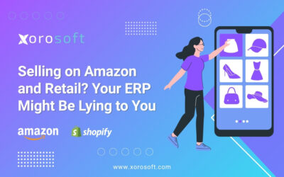 Xorosoft ERP dashboard showing real-time Amazon inventory updates