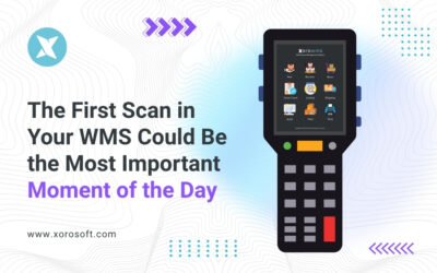 Warehouse team using WMS scanner for first scan of the day