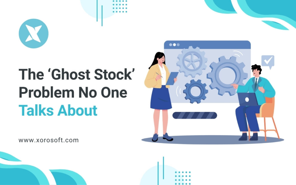 Warehouse staff scanning shelves to prevent ghost stock ERP issues
