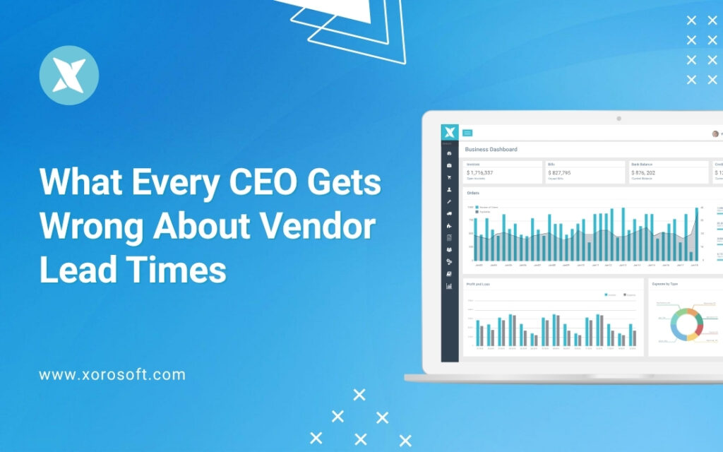 ERP dashboard showing vendor lead time analytics