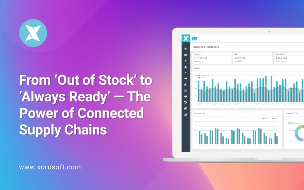 Connected supply chains with Xorosoft ERP dashboard
