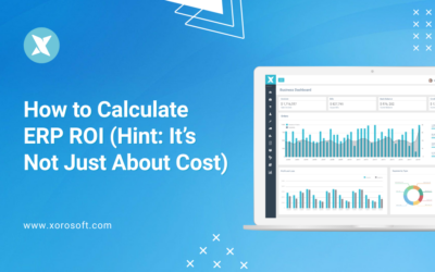 ERP ROI calculation dashboard with inventory and sales data