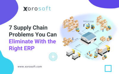 Warehouse team using ERP to fix supply chain problems