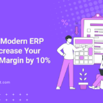 Modern ERP dashboard showing gross margin growth