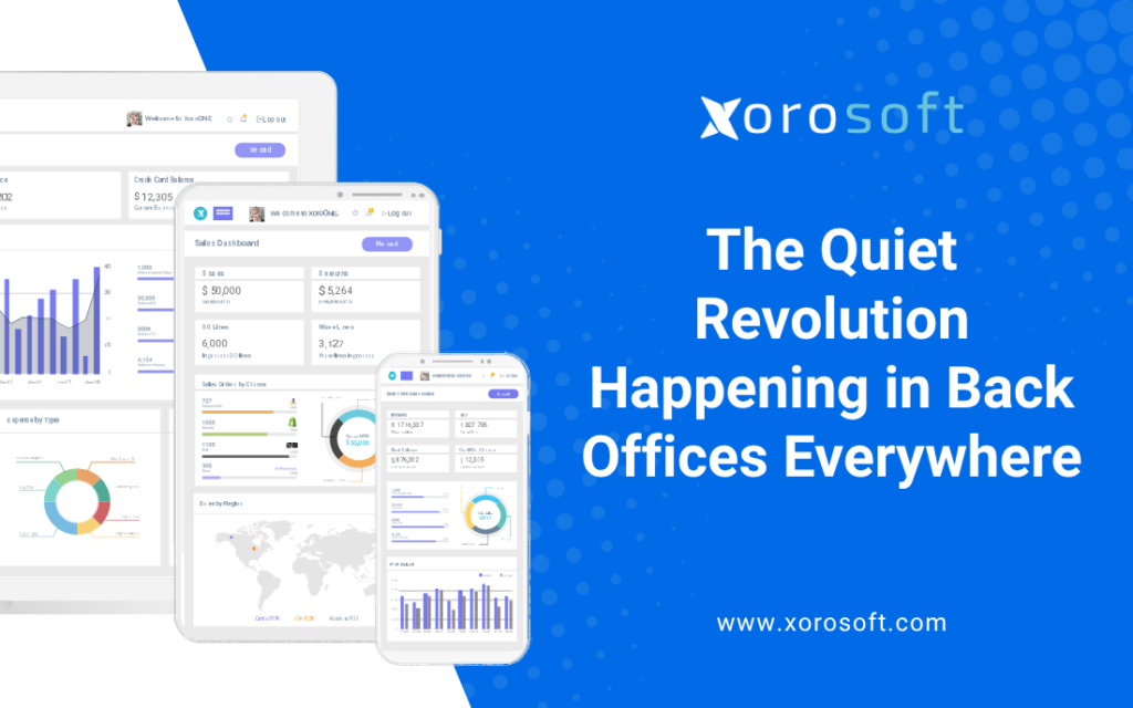 Dashboard of ecommerce back office software showing real-time orders