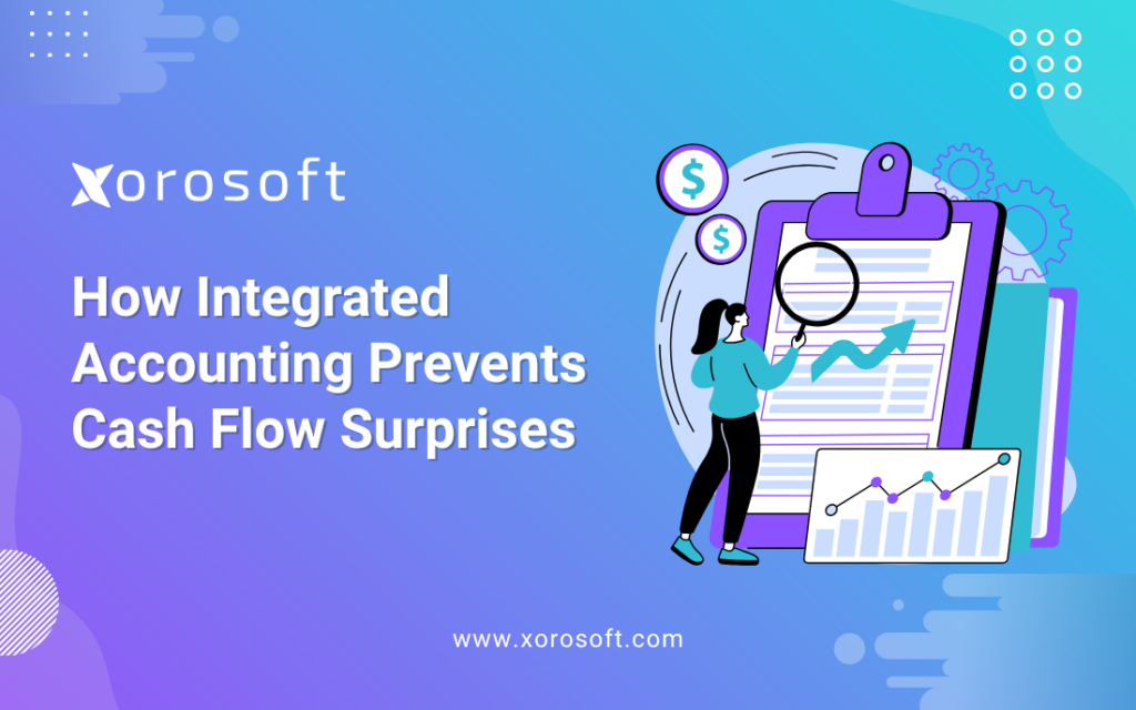 Dashboard showing integrated accounting software cash flow insights