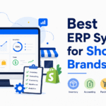 Best ERP Systems for Shopify Brands in 2026 with dashboard showing inventory, accounting, purchasing, warehouse, and analytics workflows.