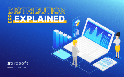 Distribution ERP dashboard showing inventory, purchasing, warehouse, accounting, and ecommerce workflows.
