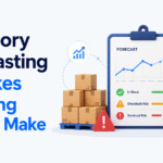 Inventory forecasting mistakes growing brands make when managing stock levels, overstock risk, stockout risk, and purchase planning.