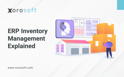 Inventory management ERP system dashboard showing stock, purchasing, and warehouse data