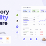 Inventory visibility software dashboard showing real-time stock movement across warehouses, sales channels, purchasing, and fulfillment.