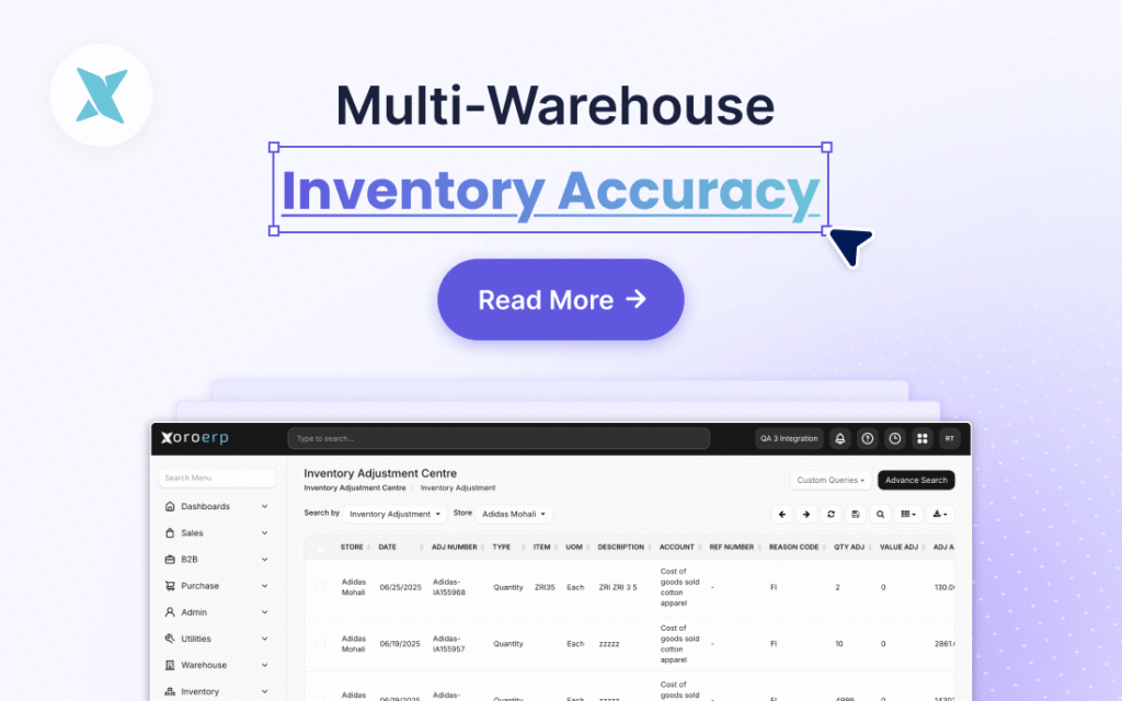 Multi-warehouse inventory accuracy across connected warehouse locations