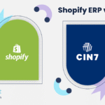Shopify ERP vs Cin7 comparison showing inventory, accounting, purchasing, warehouse management, and reporting workflows.