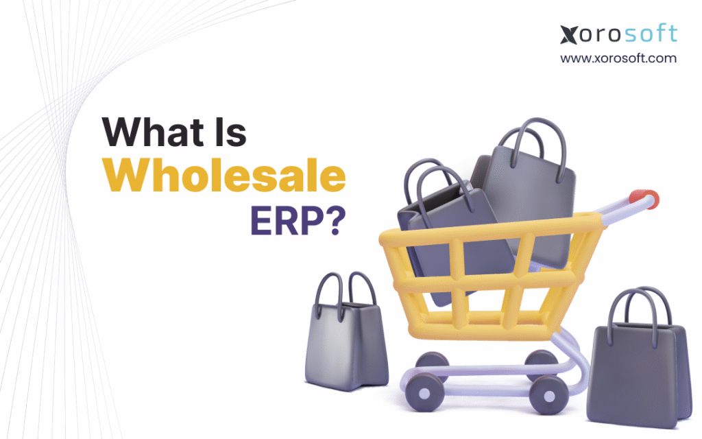 Wholesale ERP workflow connecting inventory, purchasing, orders, warehouses, accounting, and reporting.
