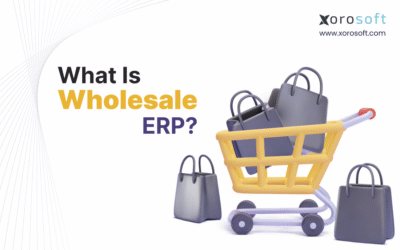 Wholesale ERP workflow connecting inventory, purchasing, orders, warehouses, accounting, and reporting.