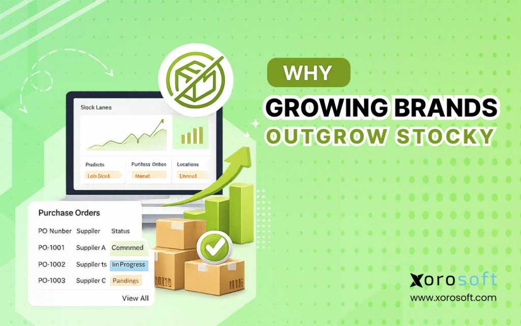 Growing Shopify brand managing inventory purchasing warehouse operations and accounting beyond Stocky