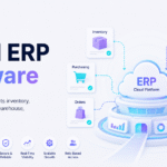 Cloud ERP software connecting inventory, accounting, purchasing, warehouse operations, orders, and reporting in one unified cloud platform.