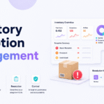 Inventory exception management dashboard showing stock discrepancies, supplier delays, warehouse shortages, and corrective workflows.