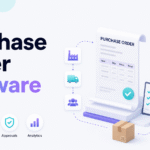 Purchase order software dashboard connecting purchasing, inventory, approvals, warehouse receiving, and analytics.