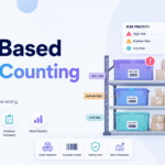 Risk-based cycle counting dashboard prioritizing high-, medium-, and low-risk warehouse SKUs with barcode scanning and inventory accuracy tracking.