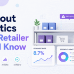 Clean infographic-style banner with Xorosoft logo, the title “Stockout Statistics Every Retailer Should Know,” warehouse shelf visuals, and analytics cards highlighting stockout rate and product availability.