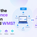 Difference between ERP and WMS showing ERP business functions and WMS warehouse operations