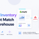 Minimalist blog banner showing the title “Why Shopify Inventory Does Not Match Your Warehouse” with Shopify inventory at 32 units and warehouse inventory at 18 units, highlighting an inventory mismatch.
