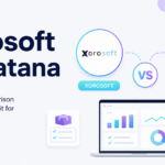 Xorosoft Katana comparison featuring ERP, manufacturing, inventory, analytics, and business operations software visuals.