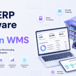 Best ERP software with built-in WMS showing warehouse inventory, barcode scanning, purchasing, and fulfillment workflows
