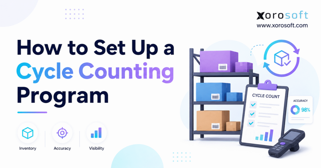 How to set up a cycle counting program with warehouse inventory shelves, barcode scanning, accuracy tracking, and cycle count checklist.