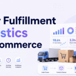 Order fulfillment statistics for ecommerce showing warehouse inventory, shipping, returns, delivery performance, analytics, and Xorosoft branding.