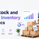 Overstock and excess inventory statistics blog image featuring warehouse shelves, stacked boxes, inventory charts, and Xorosoft branding.