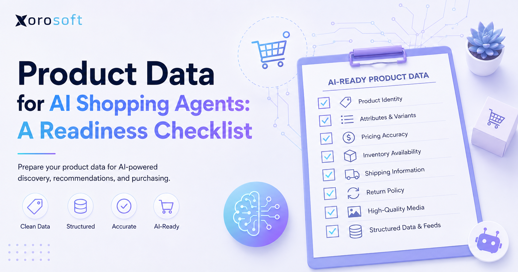 AI-ready product data checklist for AI shopping agents and ecommerce brands.