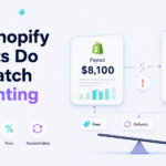 Shopify accounting mismatch illustration showing sales, payouts, fees, and reconciliation differences.