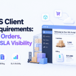 3PL client portal showing inventory, orders, billing, and SLA visibility in one WMS dashboard.