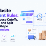 B2B fulfillment rules showing warehouse cutoffs, case packs, split shipments, and delivery promises.
