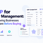 Best ERP for inventory management comparison showing inventory visibility, multi-warehouse, purchasing, forecasting, and accounting features.