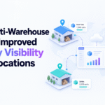 Multi-warehouse inventory management dashboard showing real-time stock visibility across multiple warehouse locations.