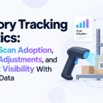 Inventory tracking statistics with barcode scanning, inventory adjustments, and warehouse movement visibility.