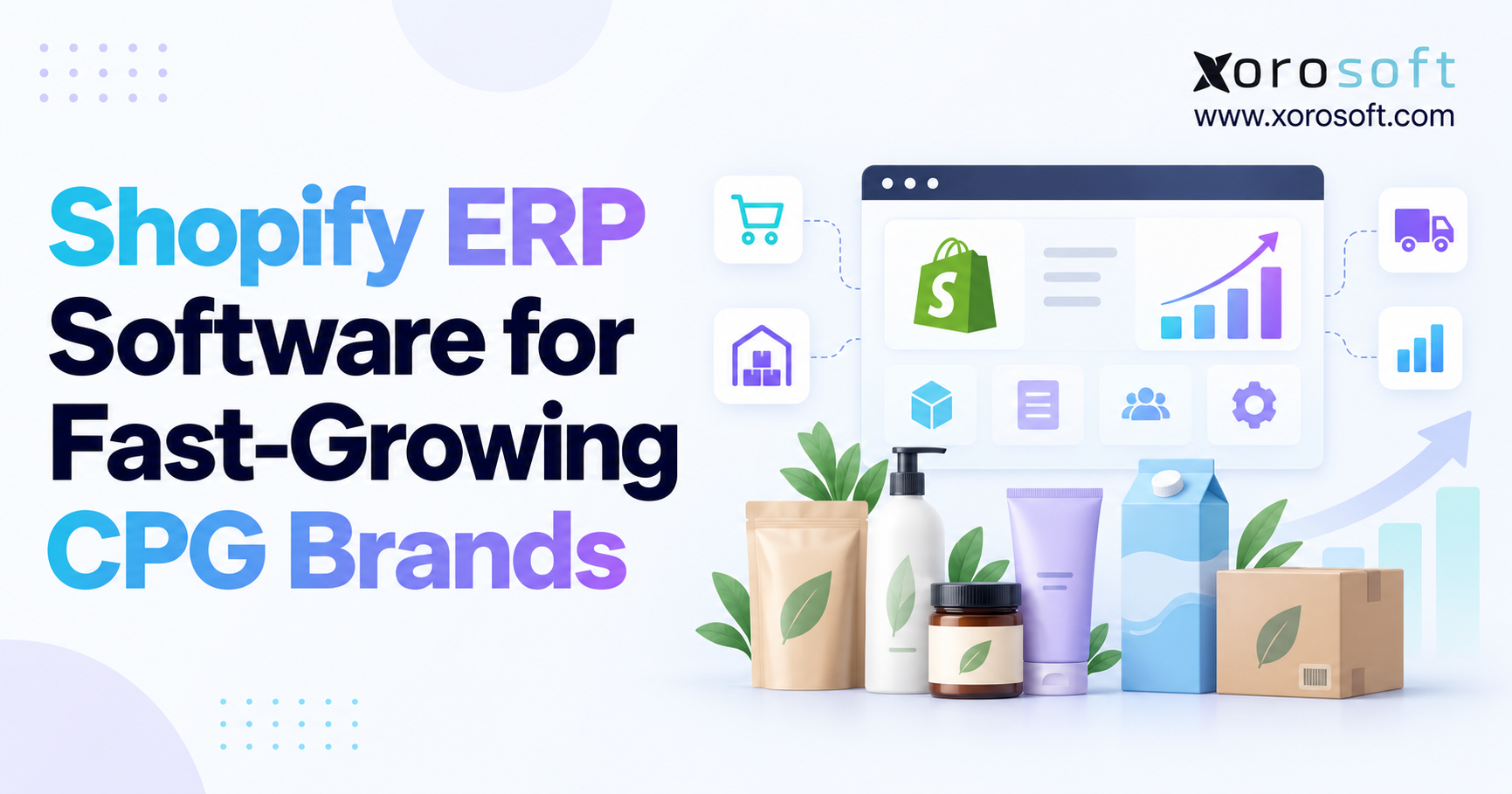 Shopify ERP software for fast-growing CPG brands connecting ecommerce, inventory, purchasing, warehouse operations, accounting, and analytics.