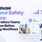 Warehouse safety statistics and workflow automation in a modern warehouse.